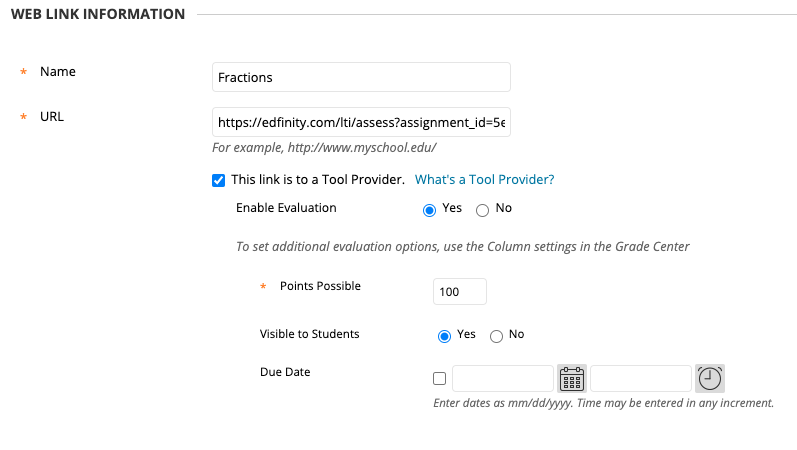 Integrating Blackboard With Edfinity (LTI 1.1) – Help Center